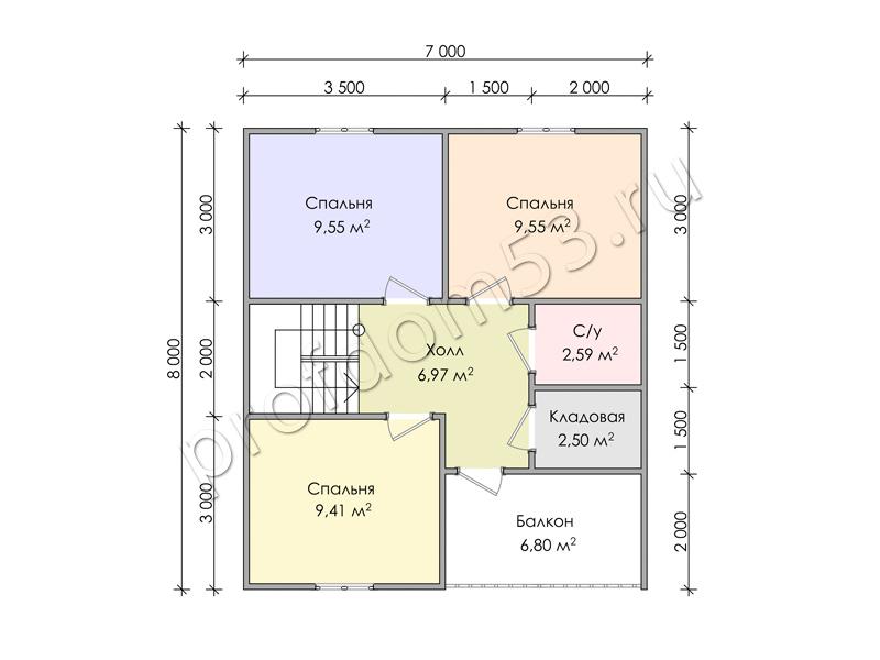 Дом 8х8 «Мурат» из профилированного бруса - вид 4