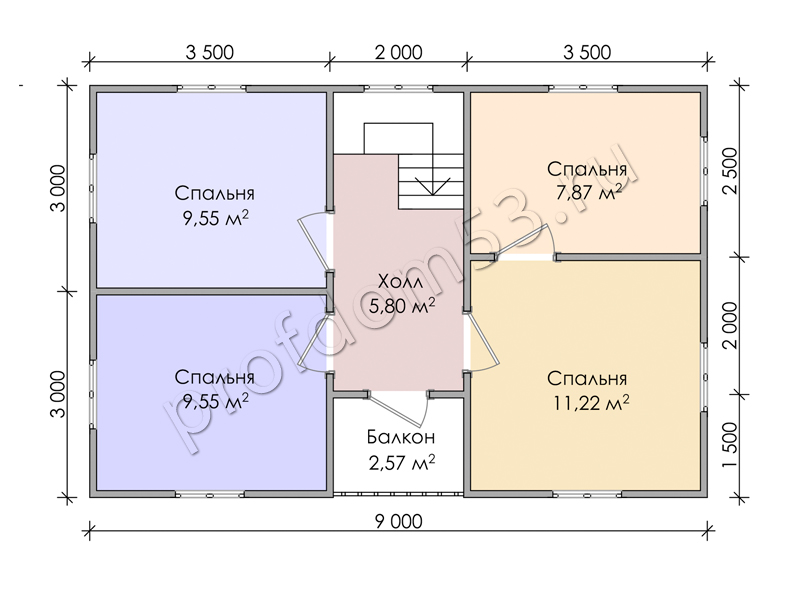 Дом 9х7.5 «Бронислав» из профилированного бруса - вид 4